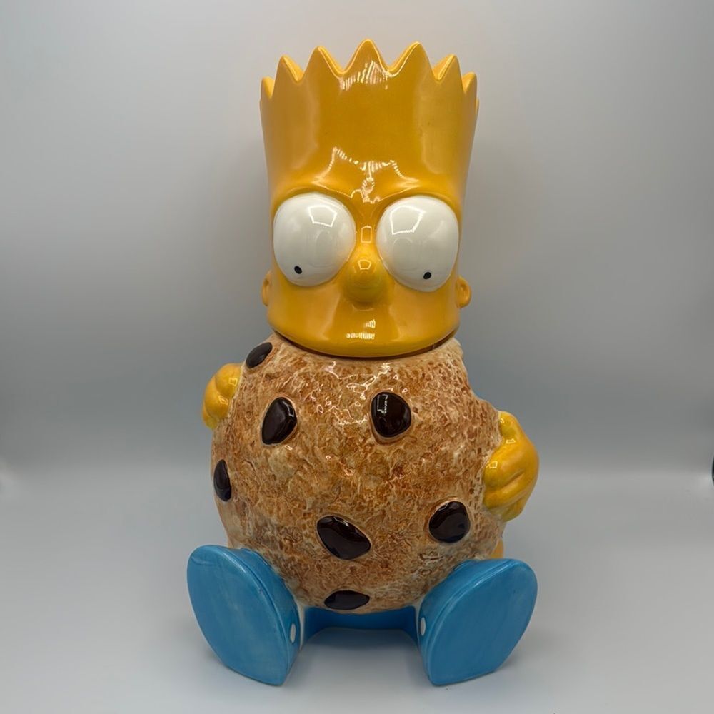 Vintage Bart Simpson Ceramic Cookie Jar Treasure Craft in Original Box 1994
